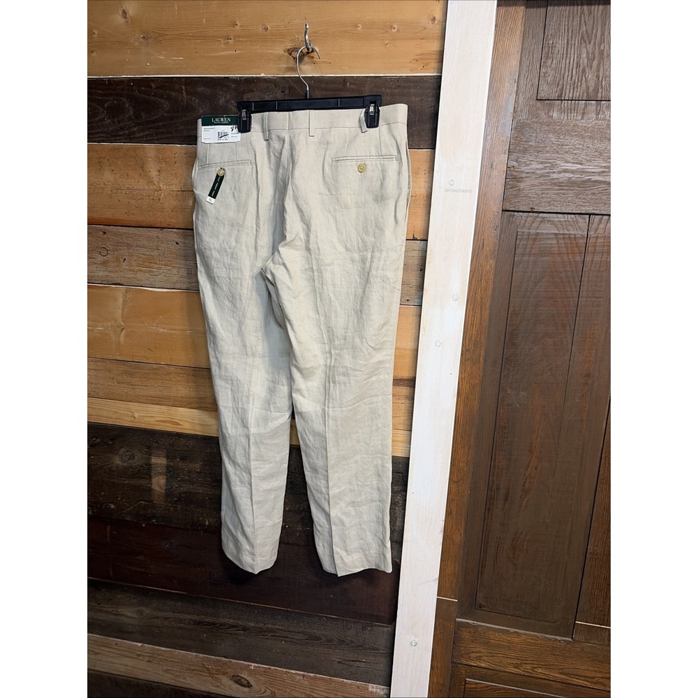 Lauren Ralph Lauren Mens Neville Straight 100% Linen Dress Pants 35X30 - Picture 6 of 12